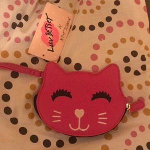 Pink Cat Betsy Johnson coin purse